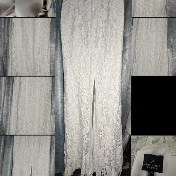 Adrianna Papell White Lace, Strapless Bodycon Long Wedding Gown Dress ~ Size 4 - Picture 4 of 11